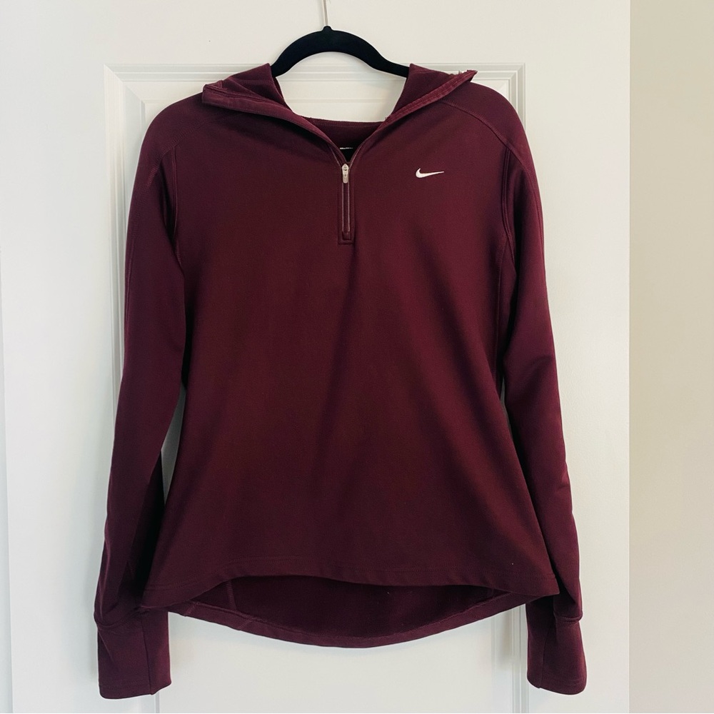 Nike Women's Deep Plum Half-Zip Hoodie Pullover